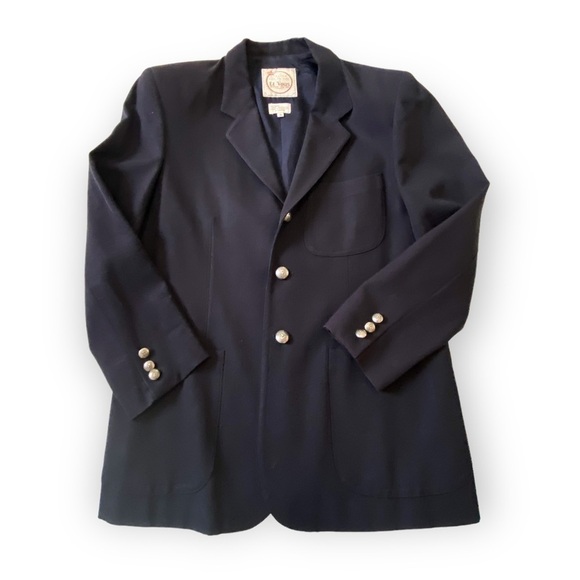 Vintage Et‎ Vous (Paris) Navy Blue Wool Jacket, Size Unisex S, From 90s - Picture 9 of 15